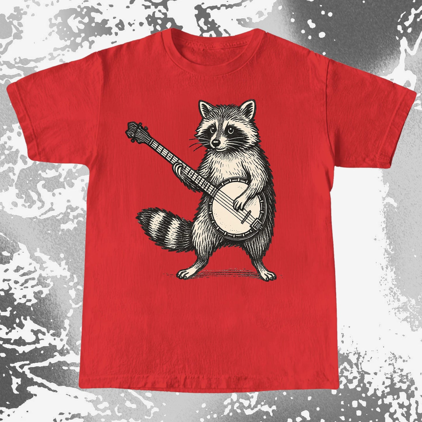 Funny Raccoon Playing Banjo Music Animal Shirt, funny meme tee gift (view 8)