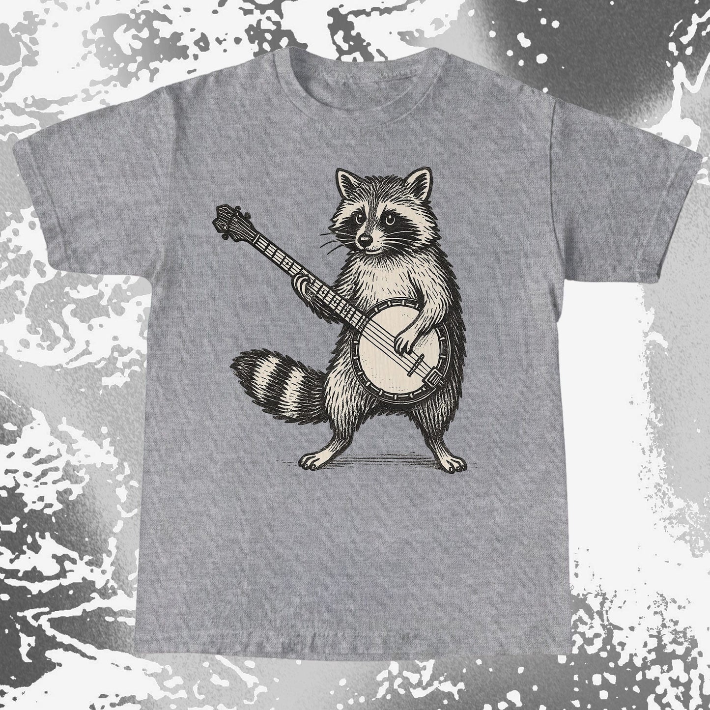 Funny Raccoon Playing Banjo Music Animal Shirt, funny meme tee gift (view 4)