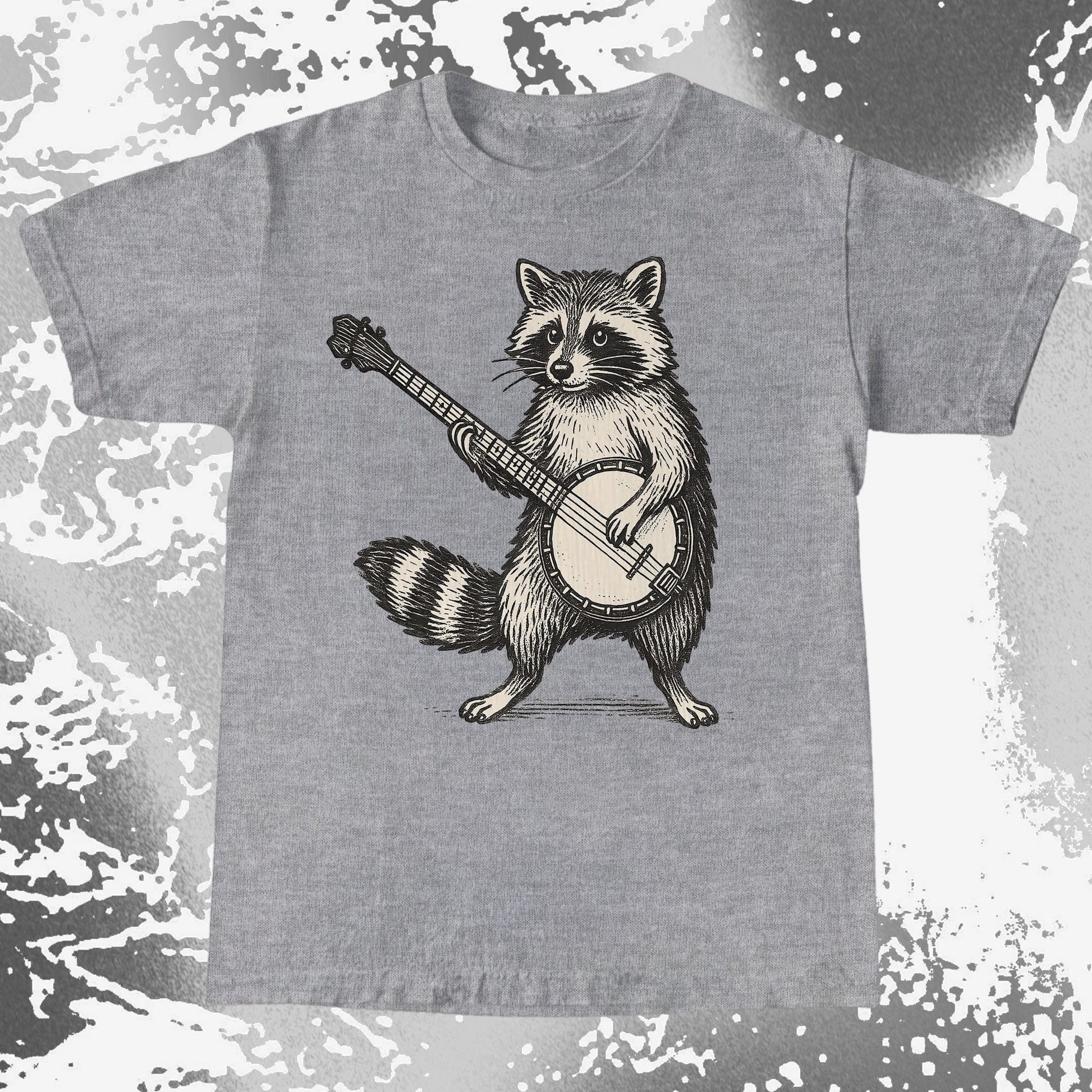 Funny Raccoon Playing Banjo Music Animal Shirt, funny meme tee gift (view 4)
