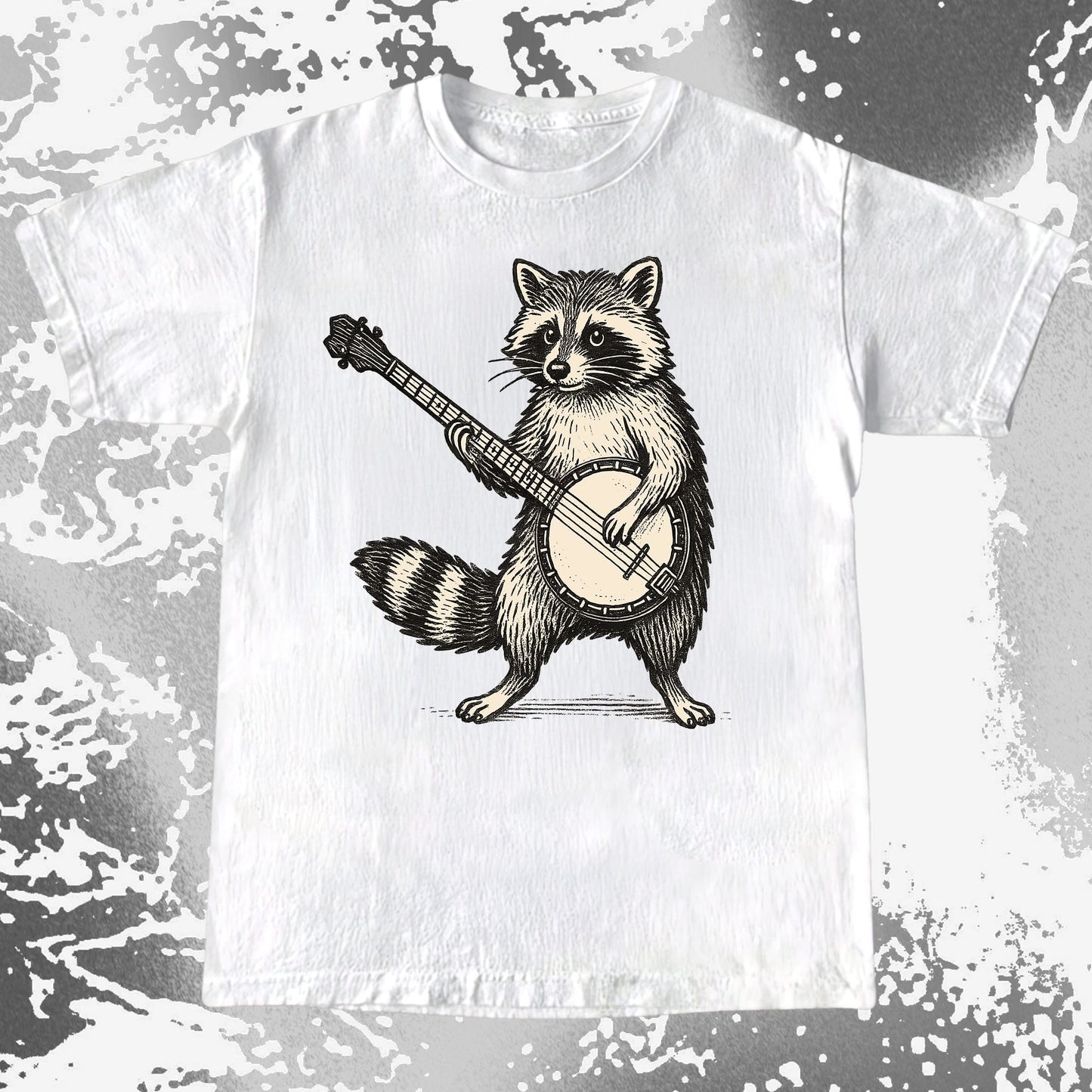 Funny Raccoon Playing Banjo Music Animal Shirt, funny meme tee gift