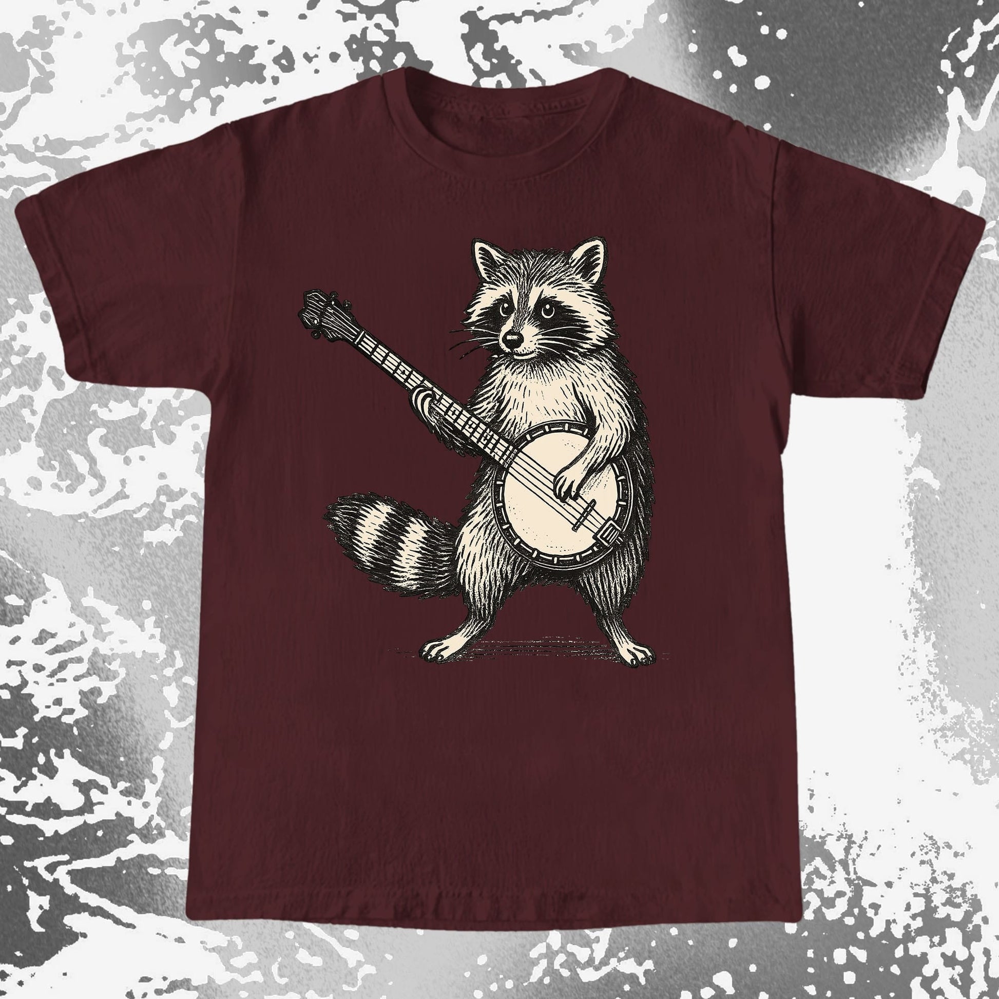 Funny Raccoon Playing Banjo Music Animal Shirt, funny meme tee gift (view 5)