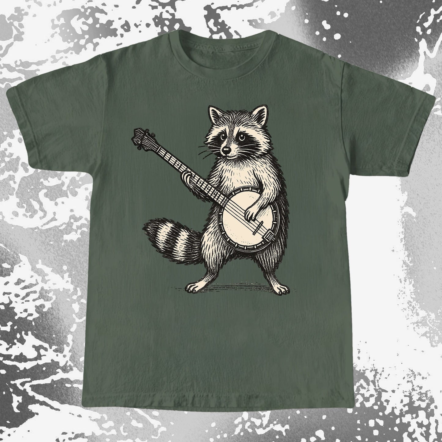 Funny Raccoon Playing Banjo Music Animal Shirt, funny meme tee gift (view 6)