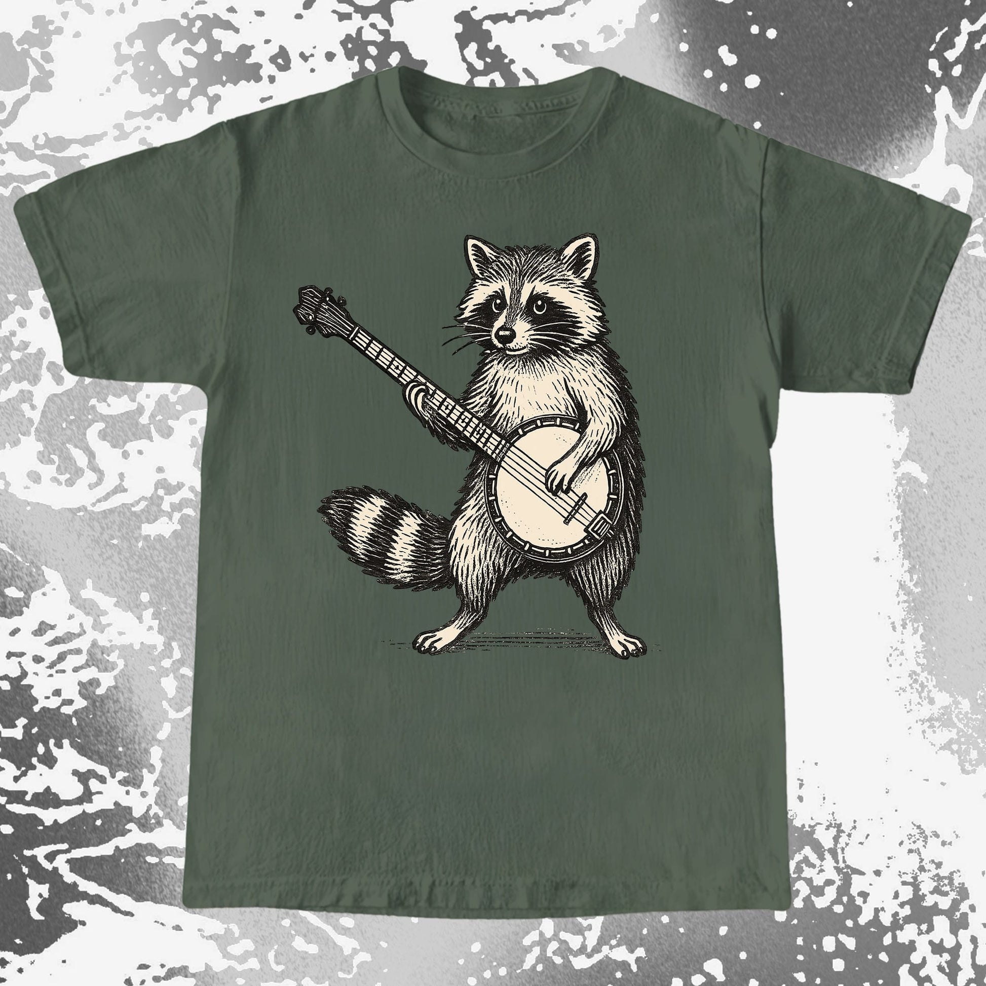 Funny Raccoon Playing Banjo Music Animal Shirt, funny meme tee gift (view 6)