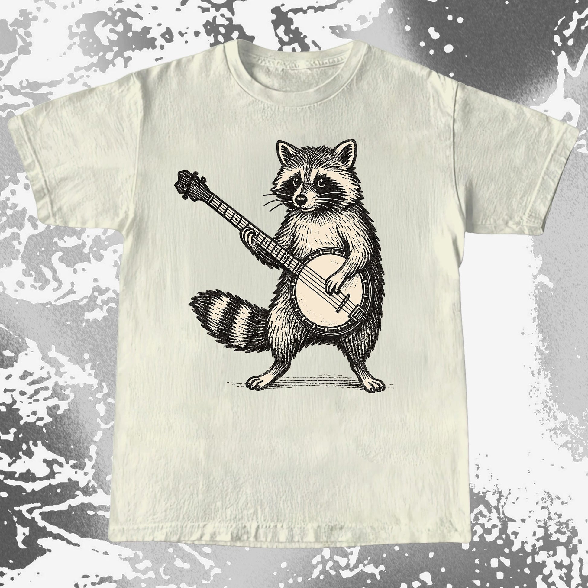 Funny Raccoon Playing Banjo Music Animal Shirt, funny meme tee gift (view 2)