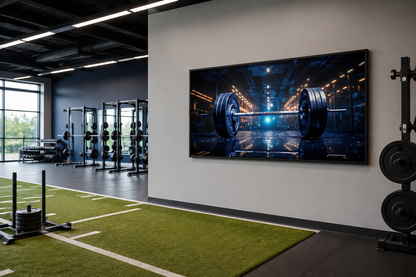 Realistic Barbell Painting Gym Framed Canvas Wall Art
