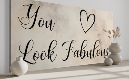 Hair Salon Wall Art – Chic Salon Canvas Sign | You Look Fabulous Décor