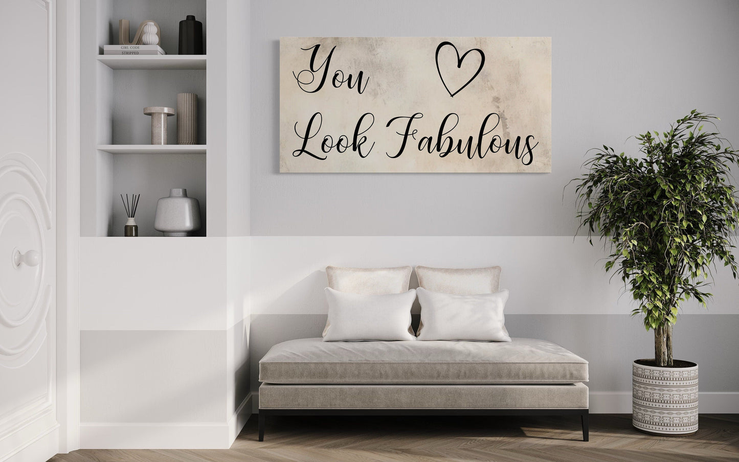 Hair Salon Wall Art – Chic Salon Canvas Sign | You Look Fabulous Décor