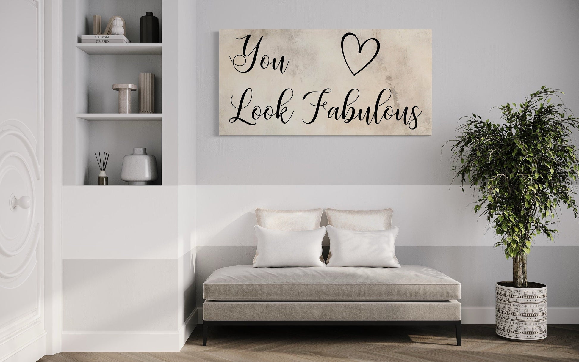 Hair Salon Wall Art – Chic Salon Canvas Sign | You Look Fabulous Décor