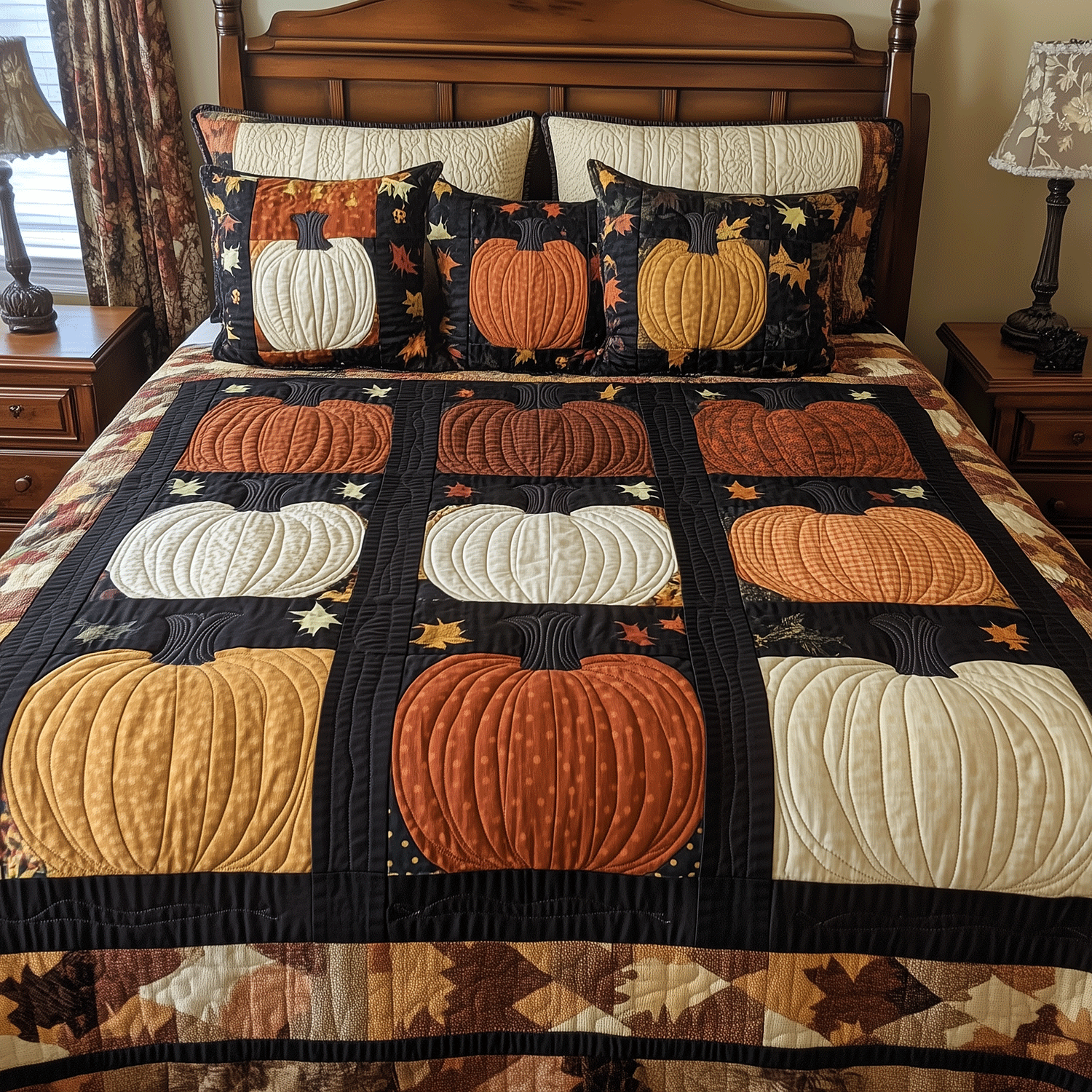 Halloween Harvest 3-Piece Quilted Bedding Set - Single (59" x 70")