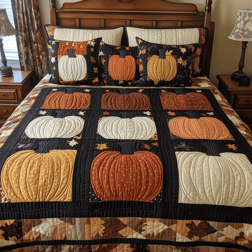 Halloween Harvest 3-Piece Quilted Bedding Set - Single (59" x 70")