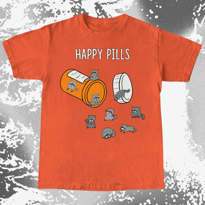 Happy Pills Raccoon Shirt – Dark Humor Mental Health Art, funny meme tee gift (view 7)