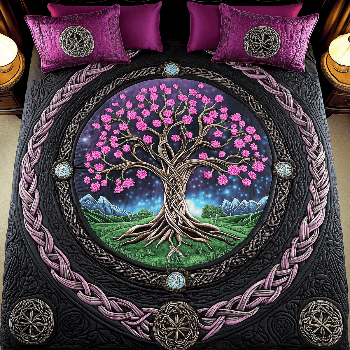 Harmony Roots 3-Piece Quilted Bedding Set - Single (59" x 70")