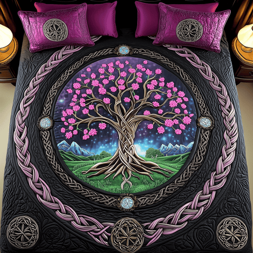 Harmony Roots 3-Piece Quilted Bedding Set - Single (59" x 70")