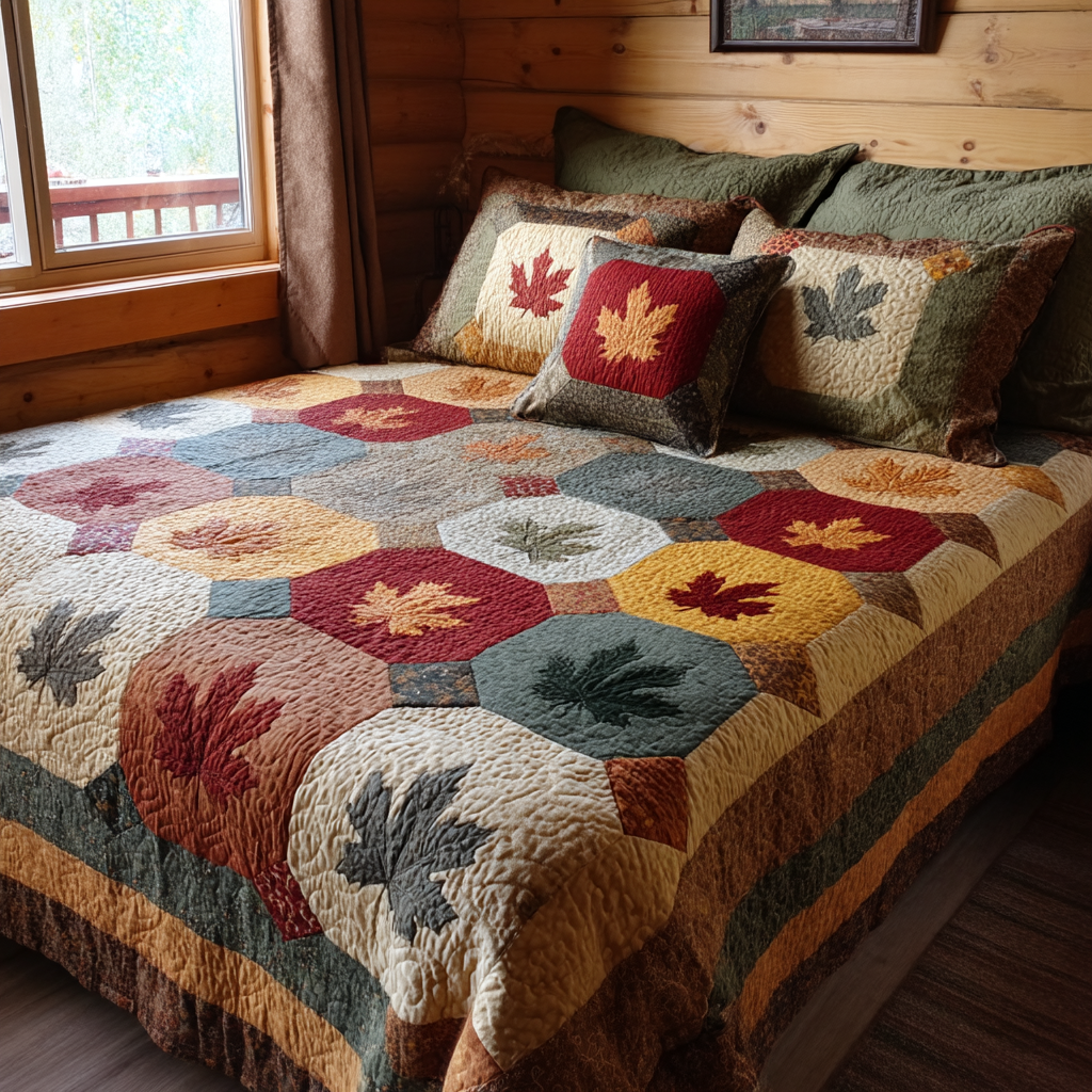 Harvest Glow 3-Piece Quilted Bedding Set - Single (59" x 70")