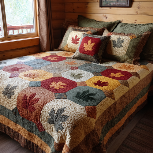 Harvest Glow 3-Piece Quilted Bedding Set - Single (59" x 70")