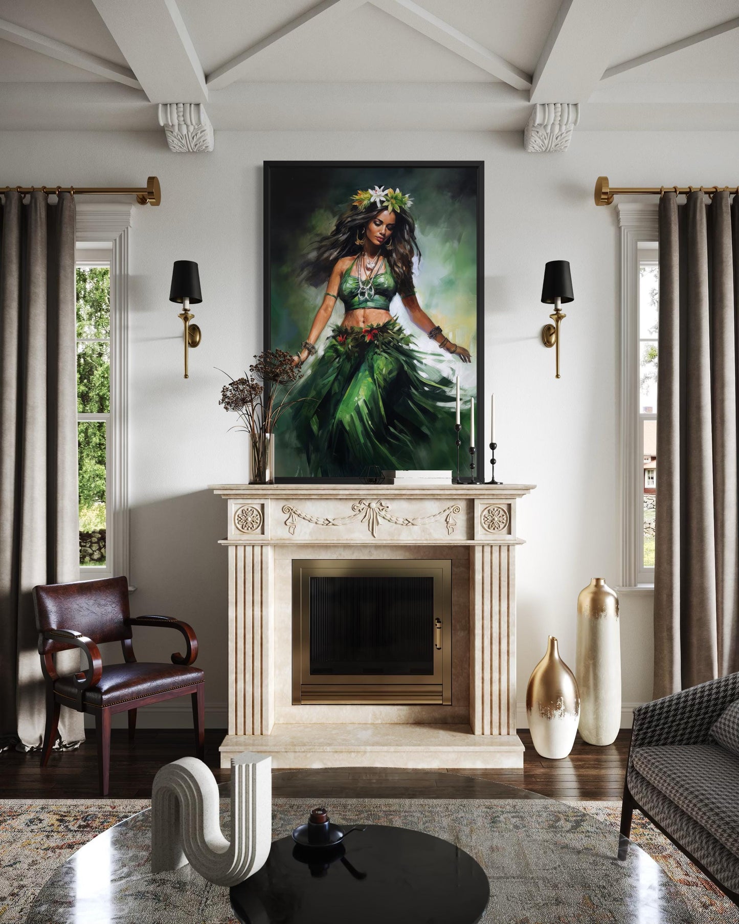 Hawaiian Hula Dancer Canvas Wall Art