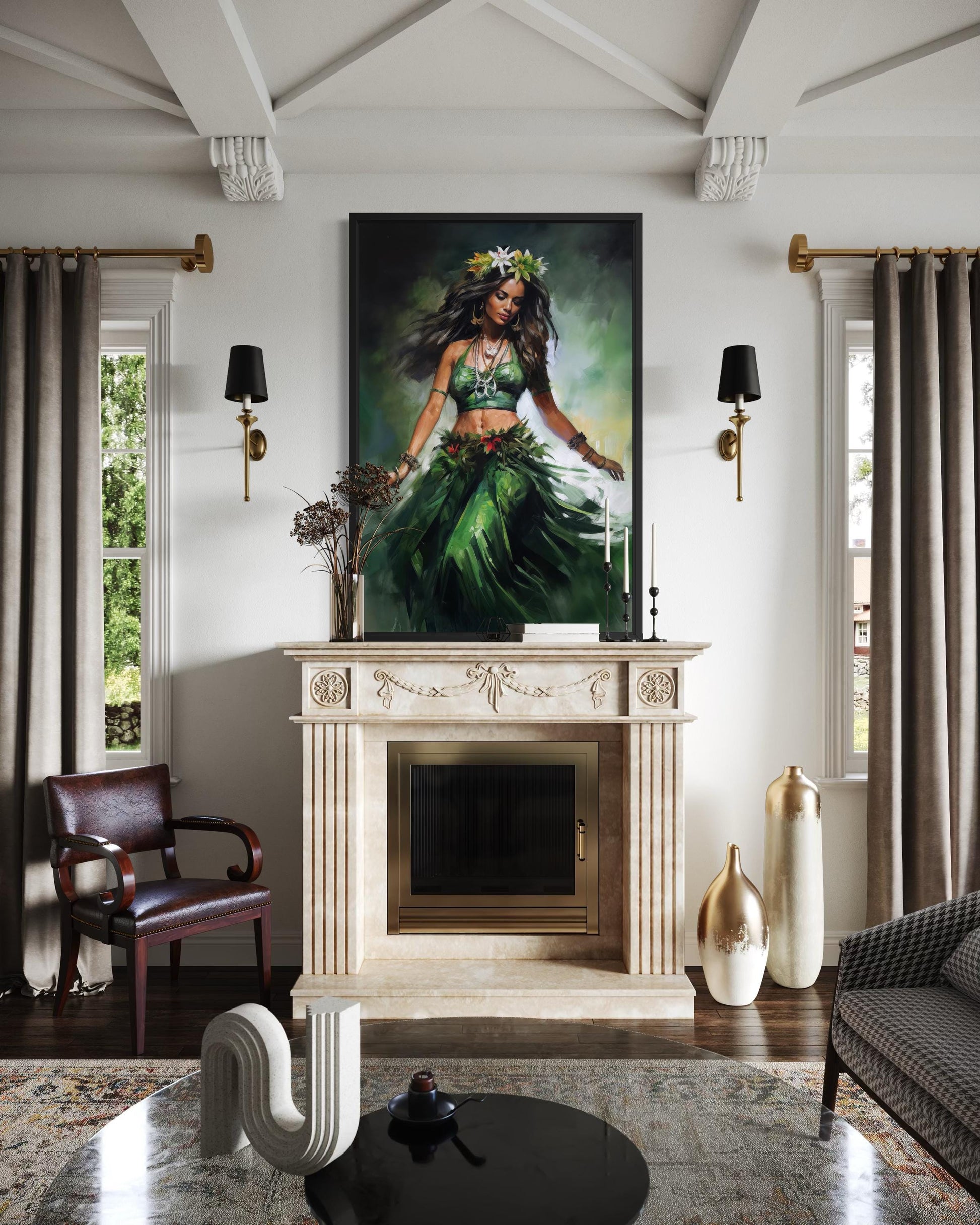 Hawaiian Hula Dancer Canvas Wall Art