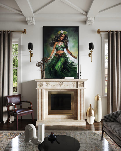 Hawaiian Hula Dancer Canvas Wall Art
