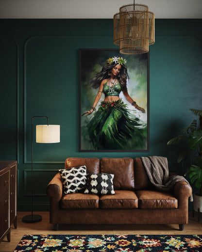 Hawaiian Hula Dancer Canvas Wall Art