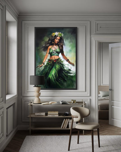 Hawaiian Hula Dancer Canvas Wall Art