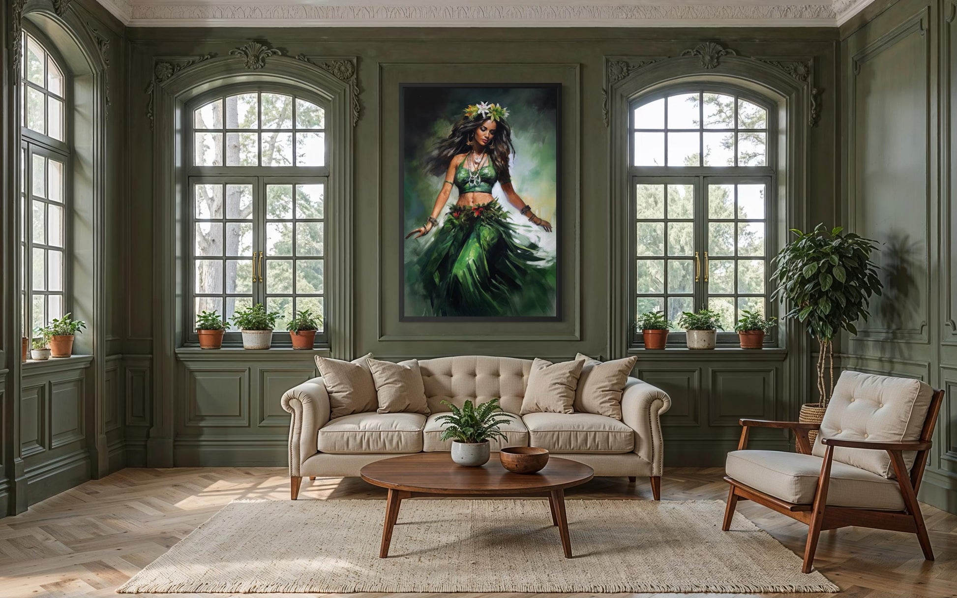 Hawaiian Hula Dancer Canvas Wall Art