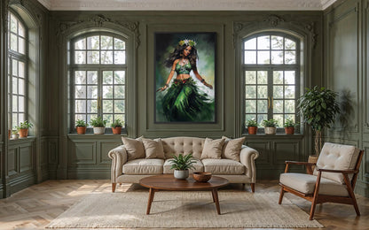 Hawaiian Hula Dancer Canvas Wall Art