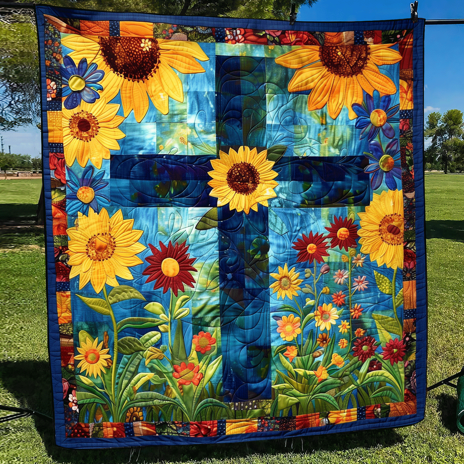 Throw (55'' x 60'') /Sunburst Meadow Quilted Blanket
