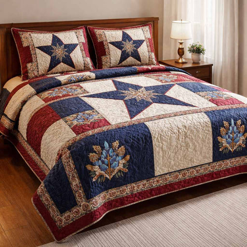 Heritage Star 3-Piece Quilted Bedding Set - Single (59" x 70")