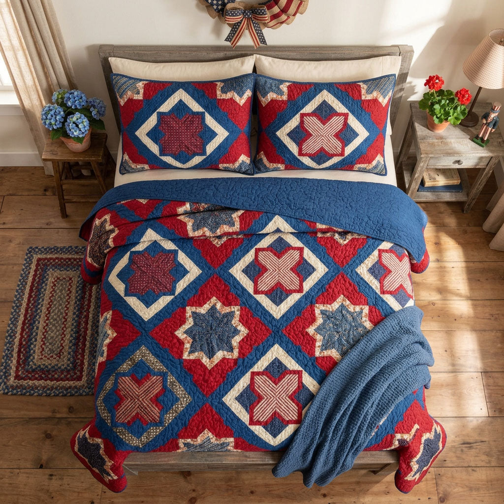 Heritage Stars 3-Piece Quilted Bedding Set - Single (59" x 70")