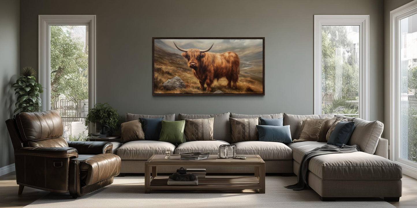 Highland Cow Rustic Farm Animal Wall Art