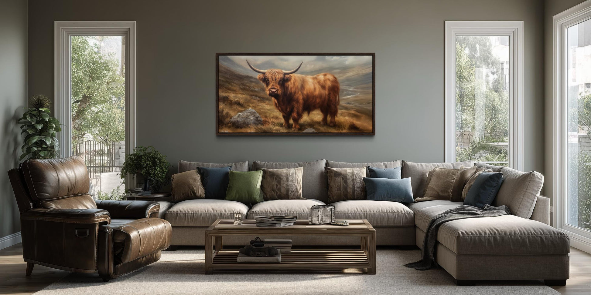 Highland Cow Rustic Farm Animal Wall Art