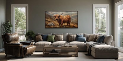 Highland Cow Rustic Farm Animal Wall Art