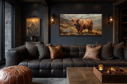 Highland Cow Rustic Farm Animal Wall Art
