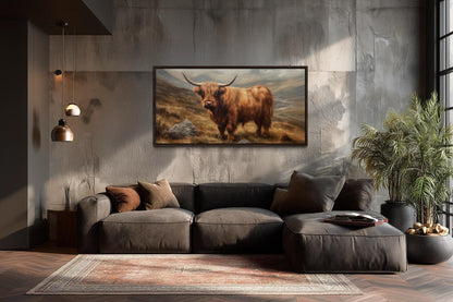 Highland Cow Rustic Farm Animal Wall Art
