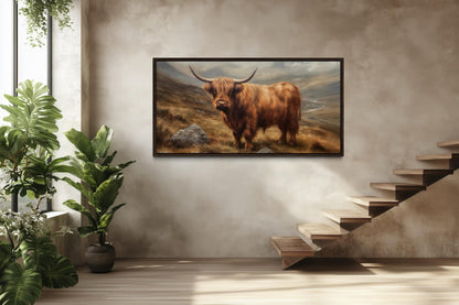 Highland Cow Rustic Farm Animal Wall Art