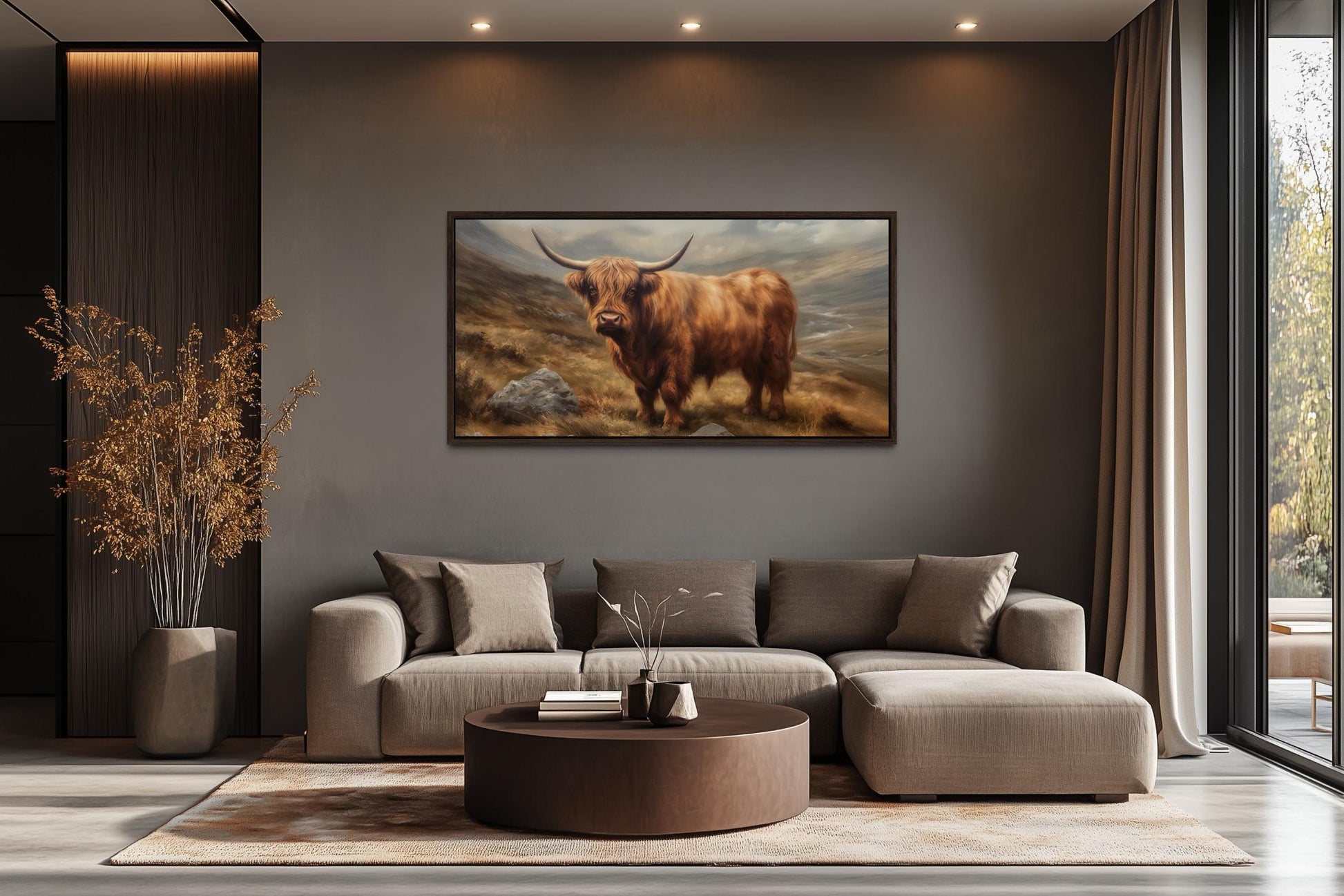 Highland Cow Rustic Farm Animal Wall Art