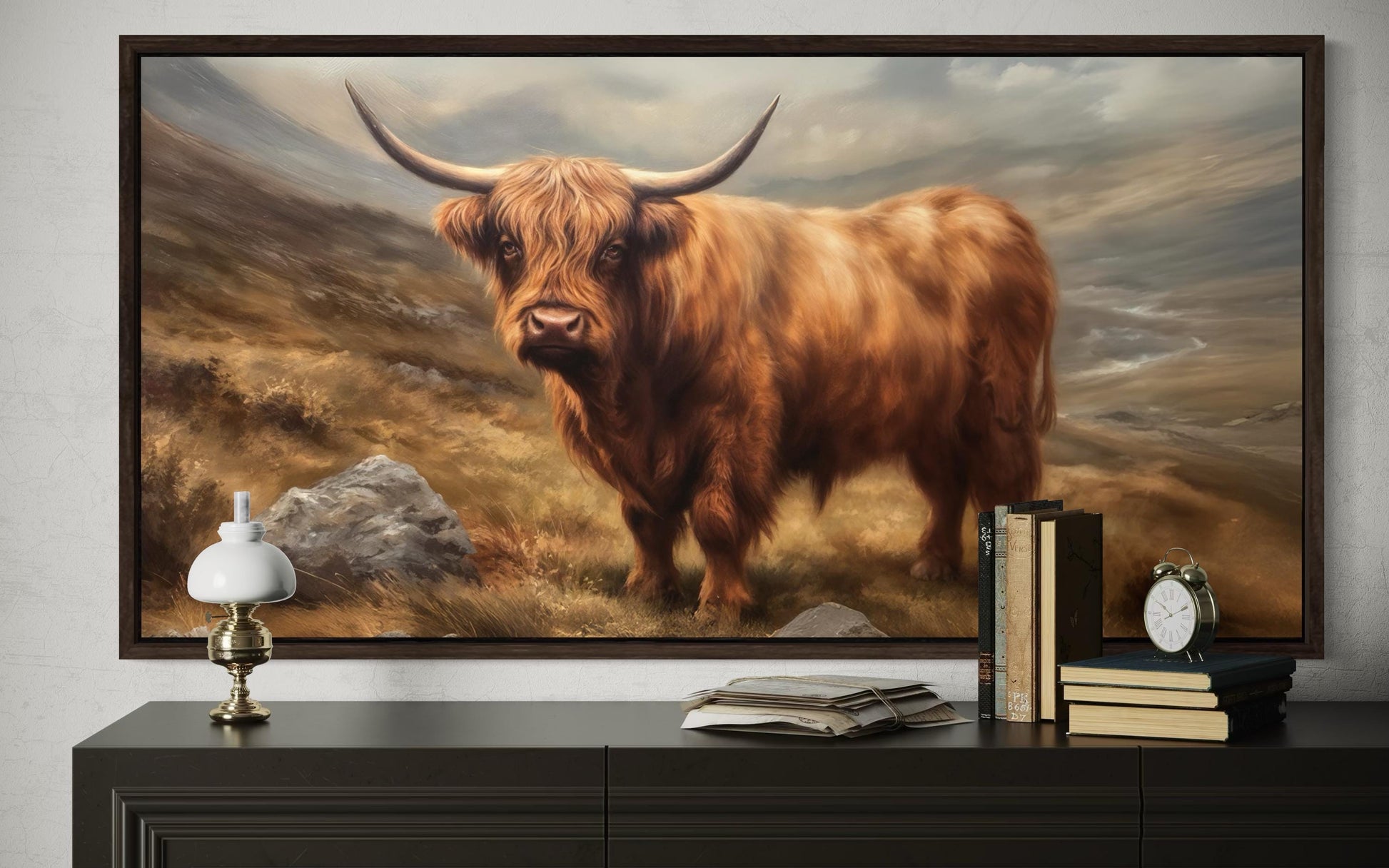 Highland Cow Rustic Farm Animal Wall Art