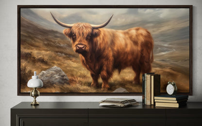 Highland Cow Rustic Farm Animal Wall Art