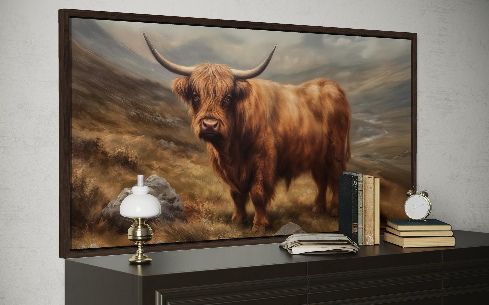 Highland Cow Rustic Farm Animal Wall Art