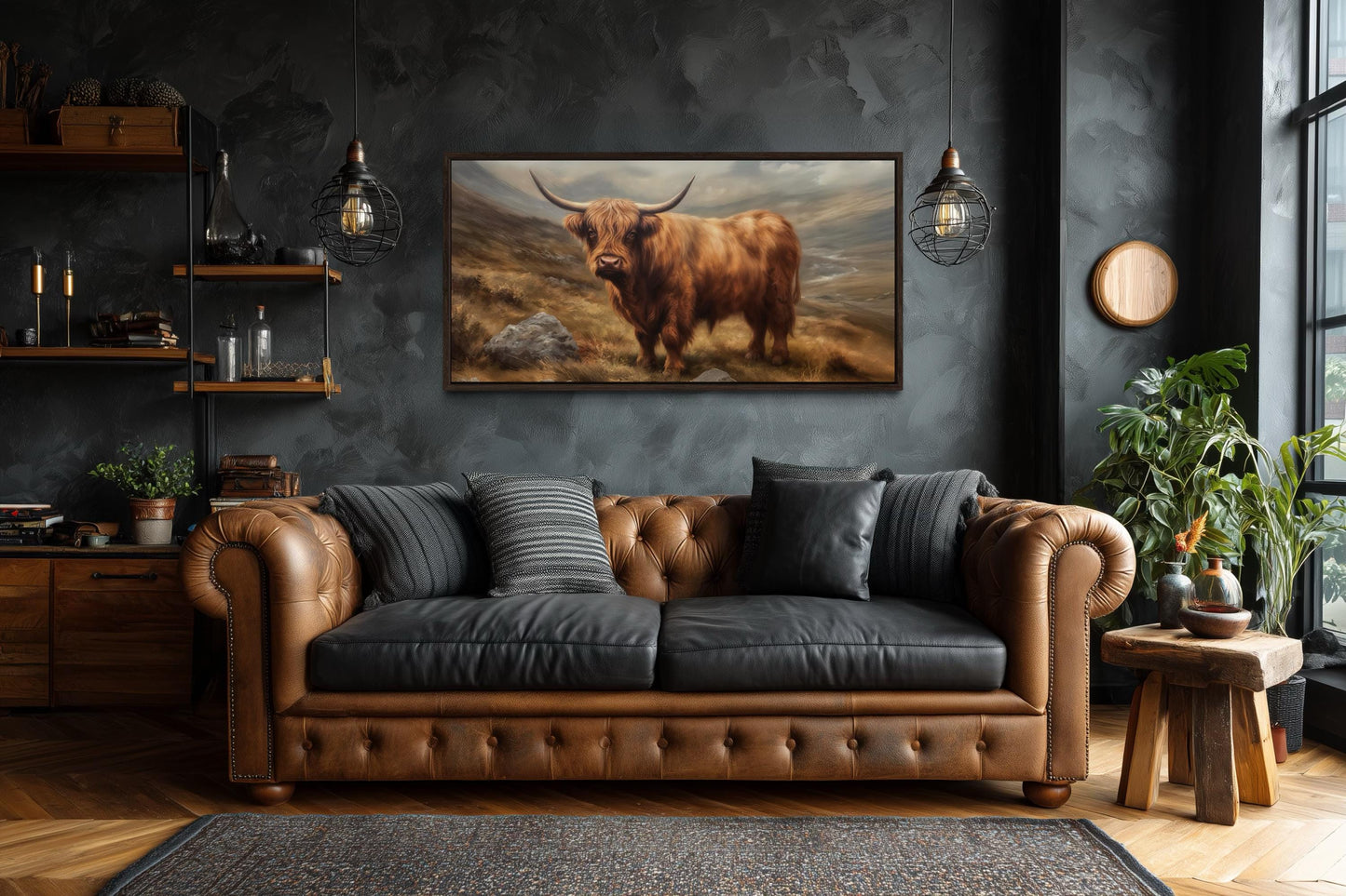 Highland Cow Rustic Farm Animal Wall Art