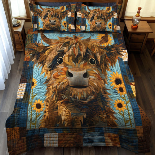 Highland Eyes 3-Piece Quilted Bedding Set - Single (59" x 70")