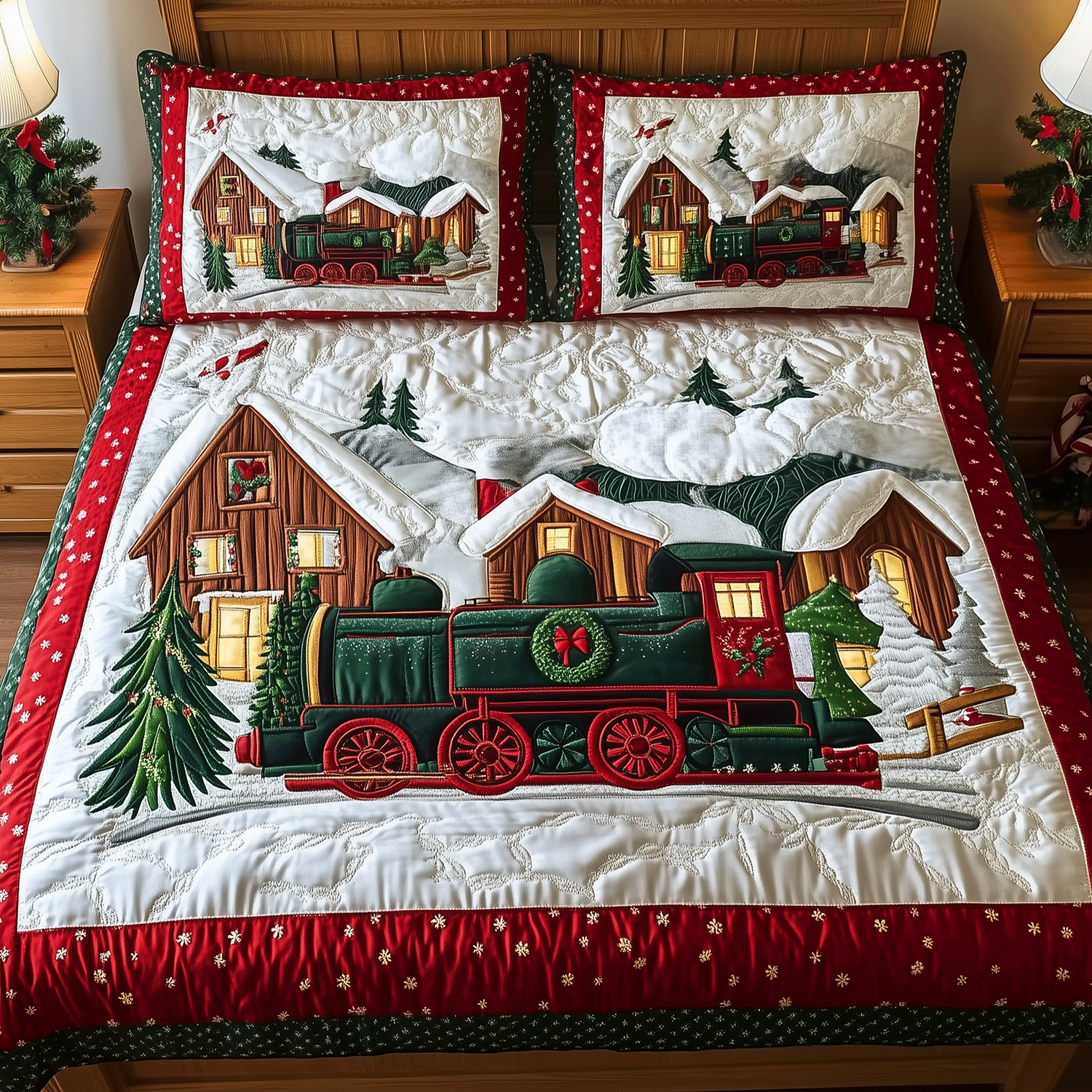 Holiday Express 3-Piece Quilted Bedding Set - Single (59" x 70")