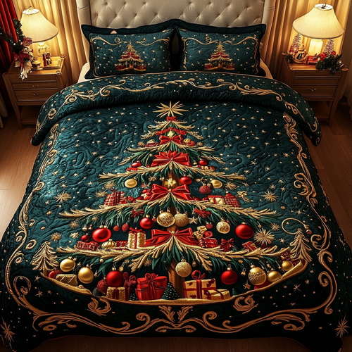 Holiday Evergreen 3-Piece Quilted Bedding Set - Single (59" x 70")