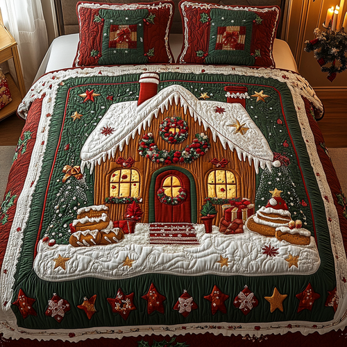 Holiday Hearth 3-Piece Quilted Bedding Set - Single (59" x 70")