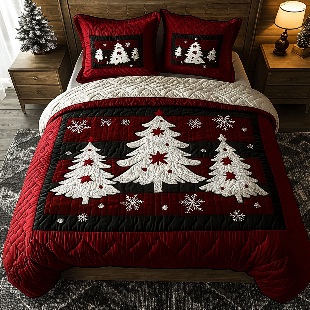 Single (59'' x 70'') /Holiday Magic 3-Piece Quilted Bedding Set