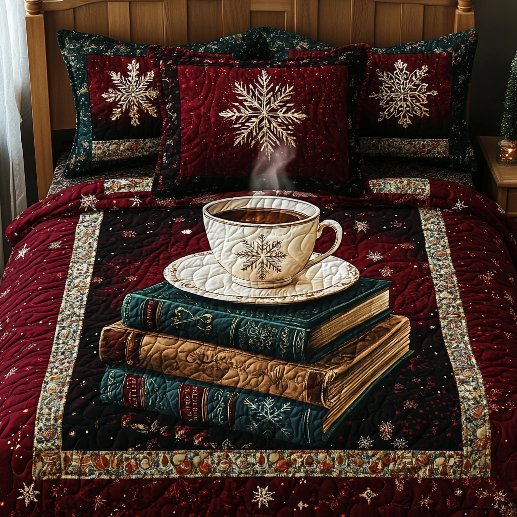 Holiday Tales 3-Piece Quilted Bedding Set - Single (59" x 70")