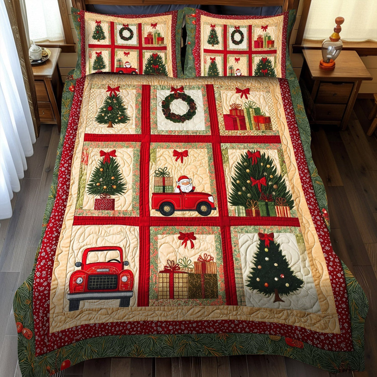 Holiday Toyland 3-Piece Quilted Bedding Set - Single (59" x 70")