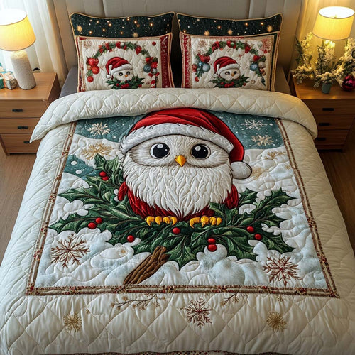 Holly Snow 3-Piece Quilted Bedding Set - Single (59" x 70")