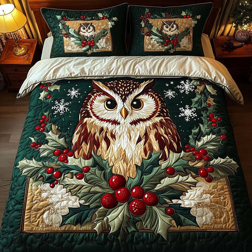 Holly Spirit 3-Piece Quilted Bedding Set - Single (59" x 70")