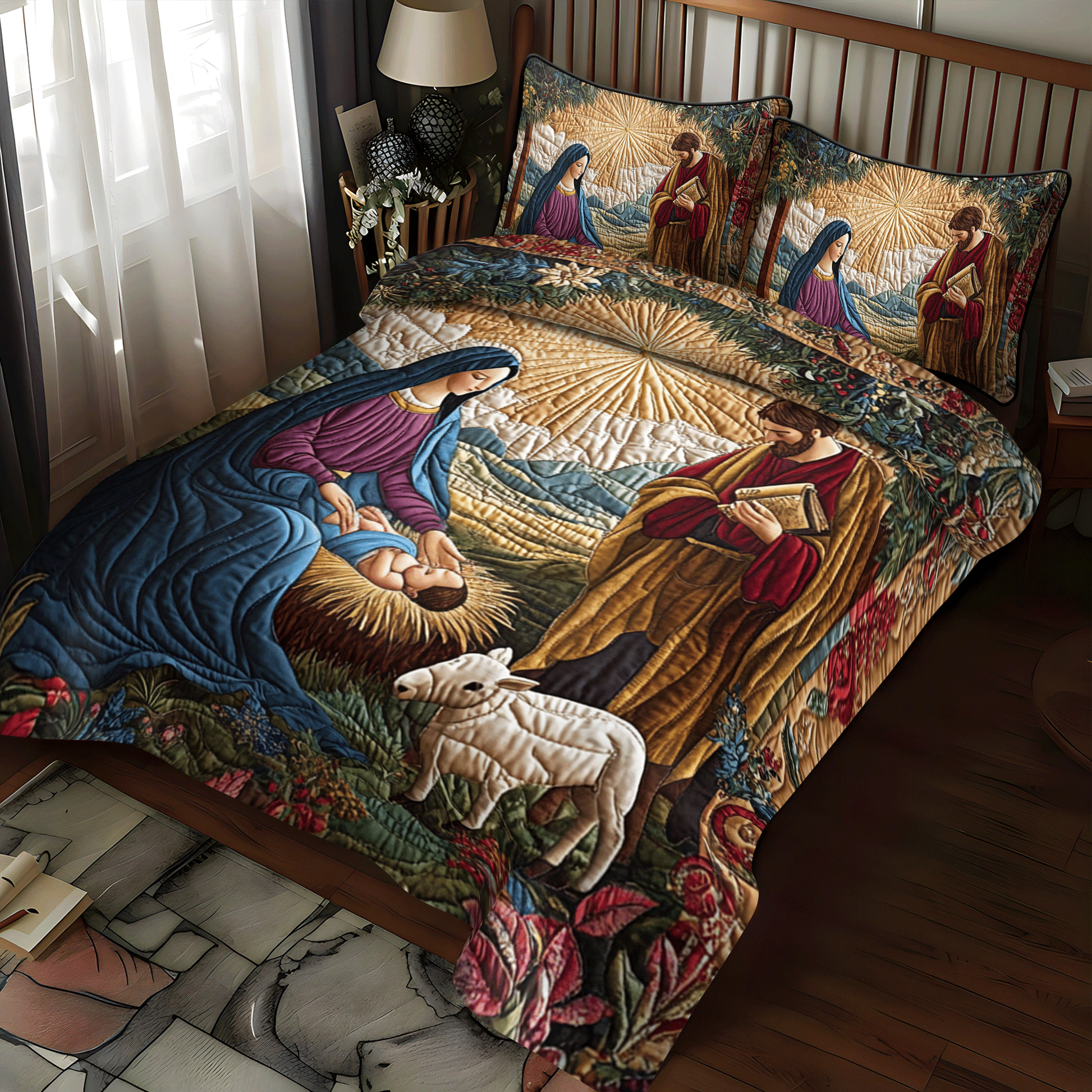 Holy Infant Quilted Bedding Set - Single (59" x 70")